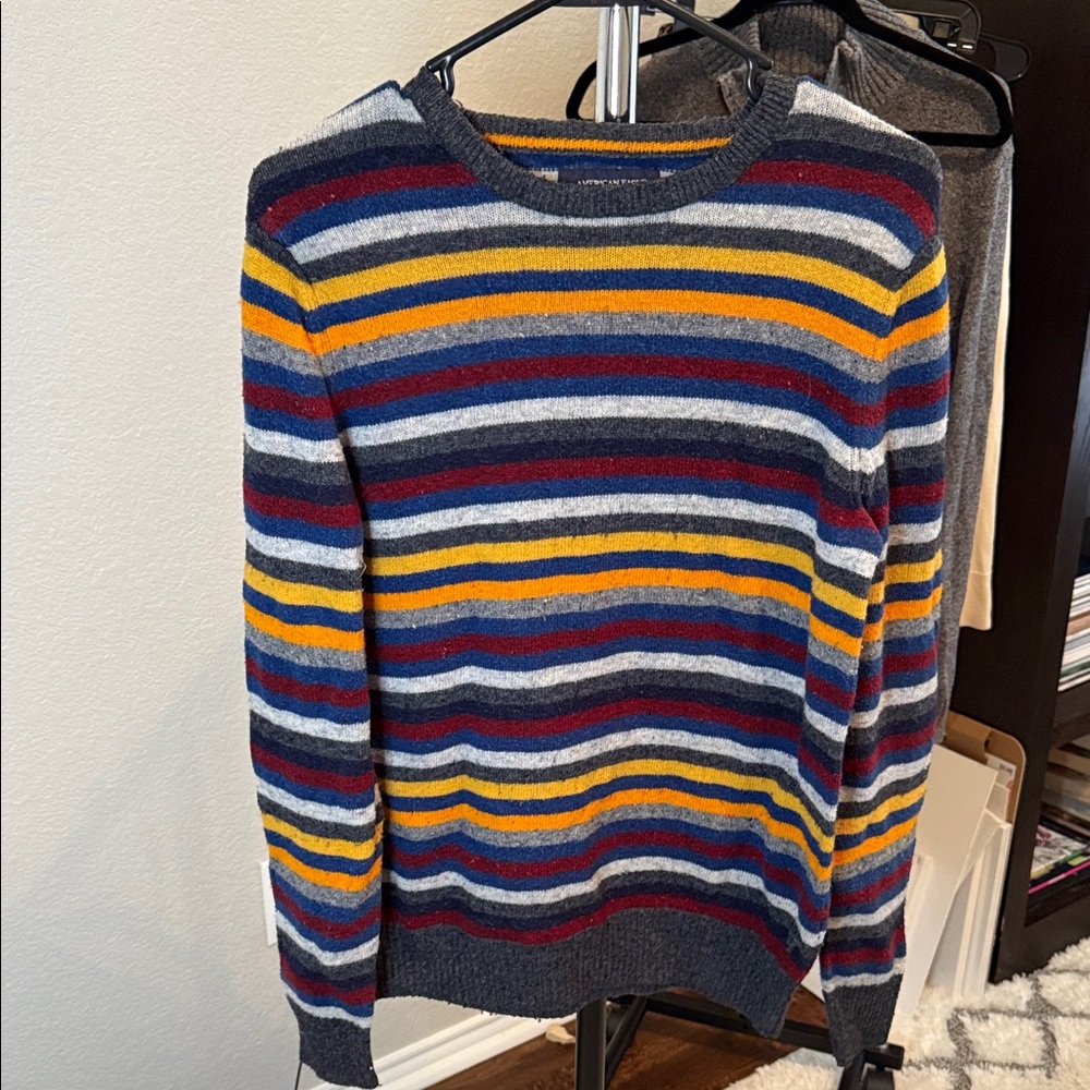 American Eagle Outfitters Colorful Striped Crewneck Sweater